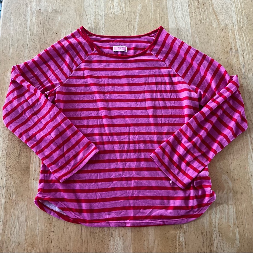 kate spade Pink and Fuchsia Striped Long Sleeve Top